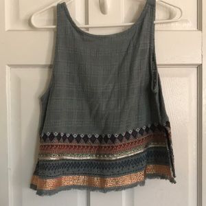 Tank top with beaded detail